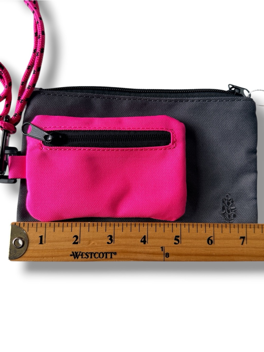 Free People Movement Half Time Double Pouch in Neon Punch Pink Gray NWT - Picture 3 of 6